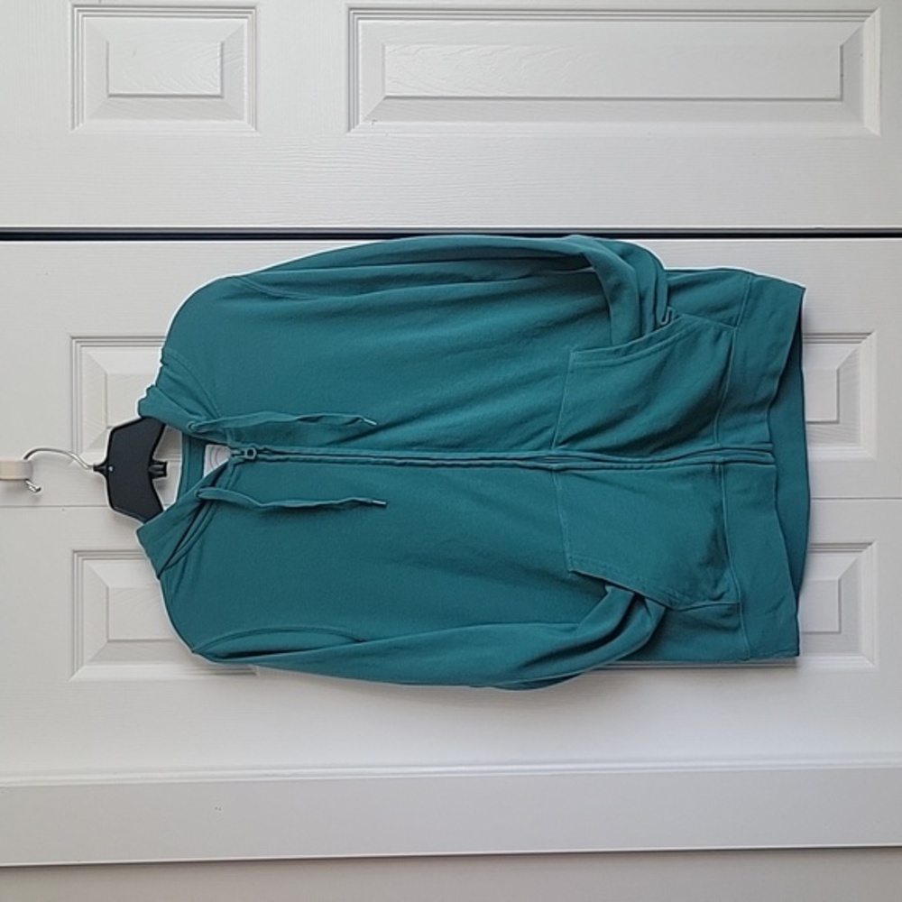 Warehouse One Teal Zipper hoodie.